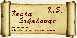 Kosta Sokolovac vizit kartica